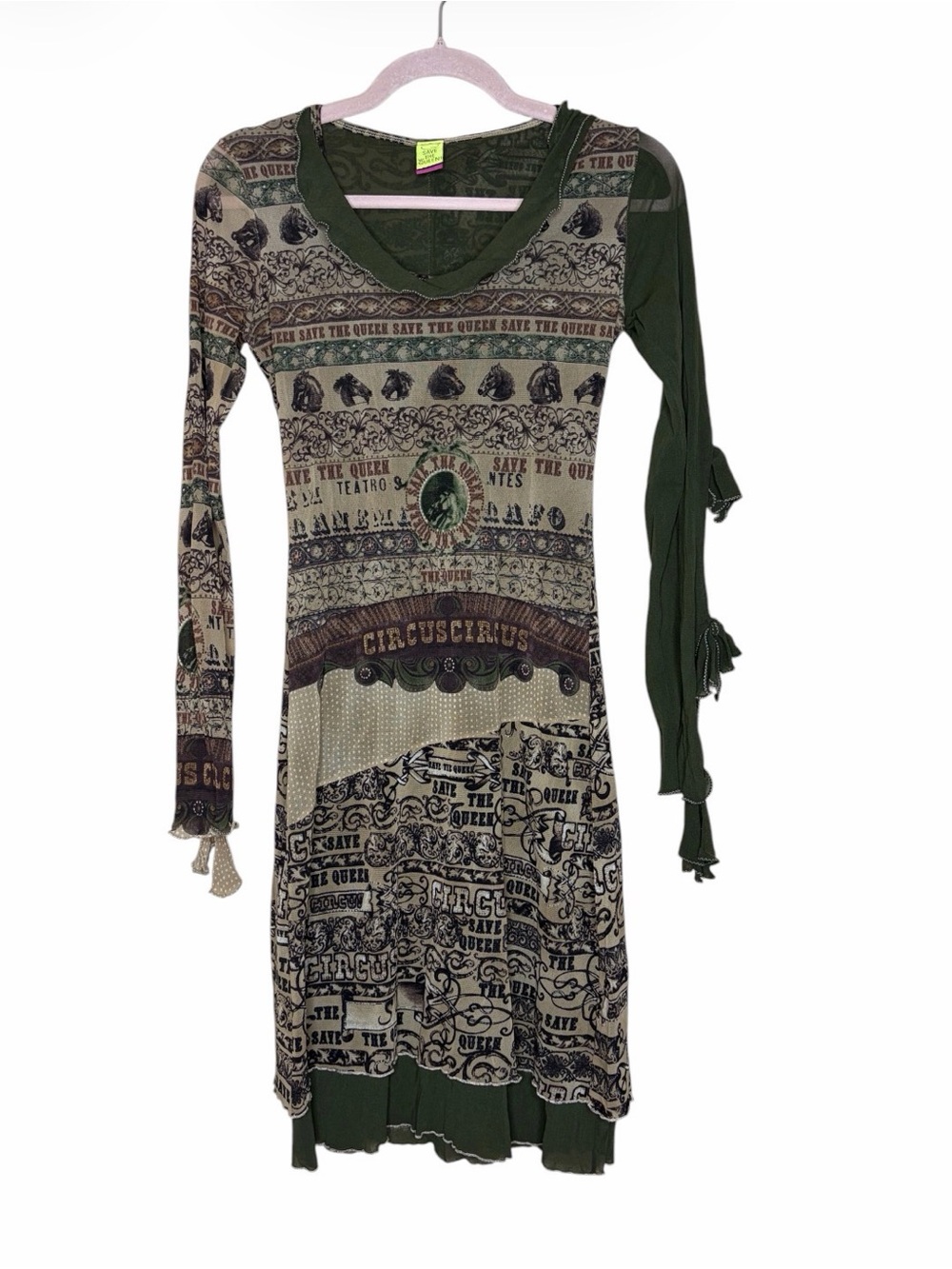 RARE SAVE THE QUEEN vintage circus edition mesh dress Sz L